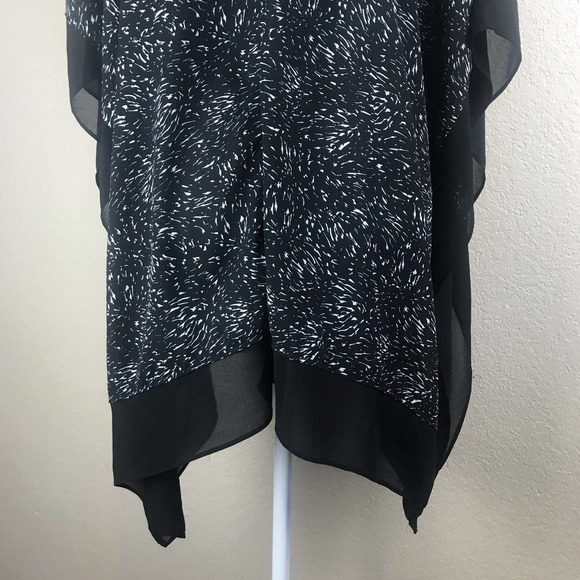 AVA & VIV Women's Tunic Black/White Abstract Sheer Top Kimono Style Size XL? - Picture 7 of 9